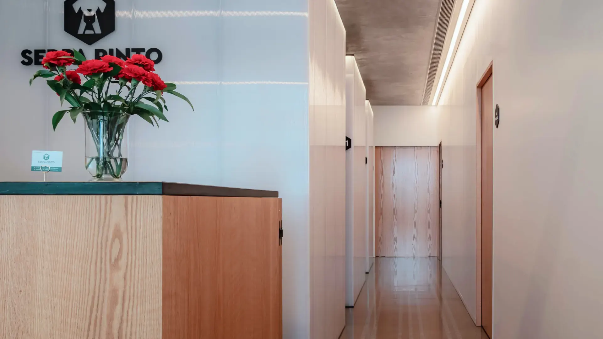 Receção da Clínica Veterinária Serpa Pinto, no Porto
